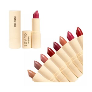 Kit 8 Batom Bala Bastão Velvet Glass Ruby Rose