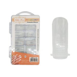 Molde Reutilizável p/ Unhas Porcelana, Gel e Acrigel F1 Hello Mini c/ 100 OY156
