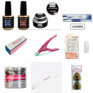 Kit 10 para Unhas Acrigel Fibra Hello Mini
