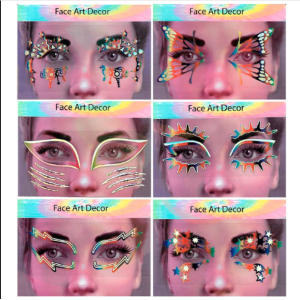 Kit 12 Máscara Colorida Face Art Decor