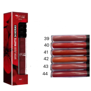 Kit 6 Batom Líquido Matte 24h Max Love do 39 ao 44