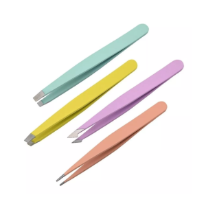 Kit 4 Pinças para Sobrancelhas e Pelos com Estojo