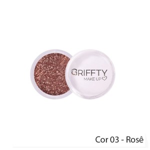 Glitter Pigmento Cor 03 Rosê Griffty Makeup