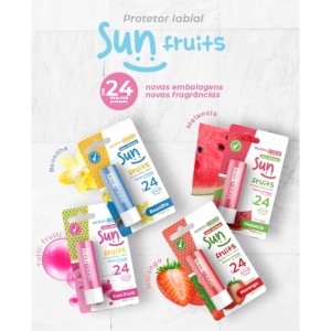 Kit 4 Protetor Labial Sun Frutis FPS 24 Dermachem
